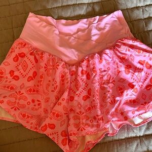 Pink and orange Patterned Shorts